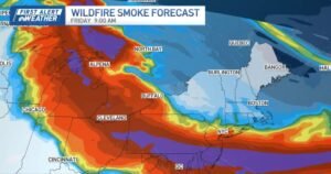 Mudança de ventos afasta fumaça de incêndios canadenses e traz alívio temporário para Massachusetts nesta sexta-feira