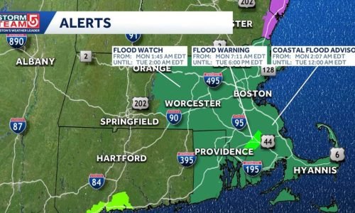 Chuva Persistente Mantém Alerta de Inundação em Massachusetts Esta Segunda-Feira