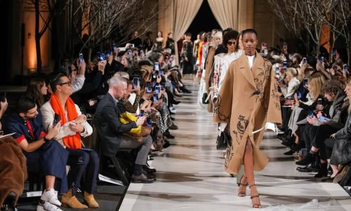 NEW YORK, NY - FEBRUARY 12: Models walk the runway finale at Oscar De La Renta fashion show during February 2018 New York Fashion Week at The Cunard Building on February 12, 2018 in New York City.